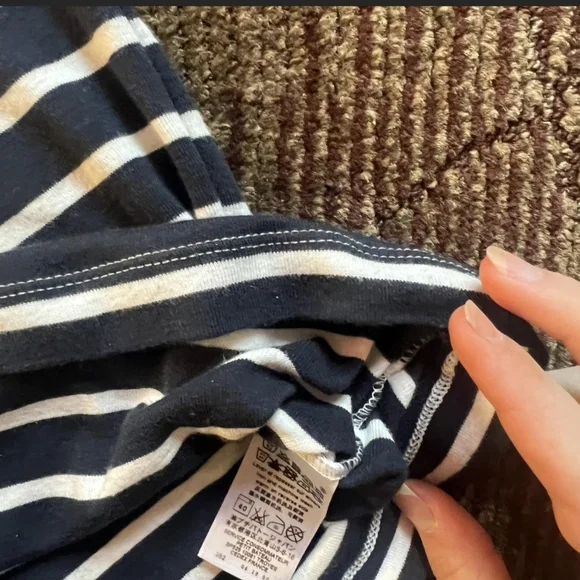 Petit Bateau Navy and White Striped Short Sleeve Tee - Picture 5 of 10